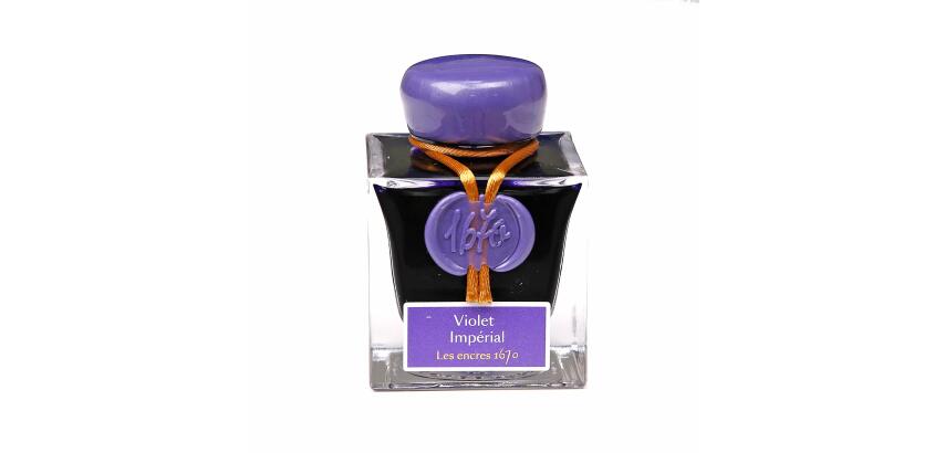 Encre 1670 à paillettes dorées 50ml - Violet Impérial