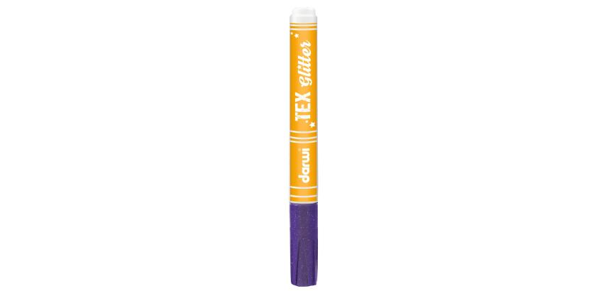 DARWI Marqueur pour Peinture Textile Pailletée Pointe Conique Fine 2mm - Violet