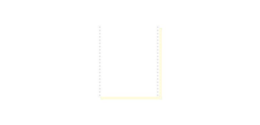"1000 feuilles de listing autocopiantes blanc/jaune 240x11"" 2plis Bandes Caroll Détachables" - Blanc