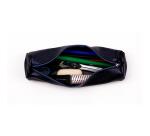 Clairefontaine Leather Round Pencil Case - #5.5x22cm - Petrol/Oil