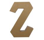 Braunes Pappmaché, Buchstabe Z 30cm - Kraft