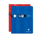 Cahier Travaux Pratiques piqué 17x22cm 80 pages grands carreaux + uni Couleur aléatoire - Assortis
