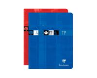 Cahier Travaux Pratiques piqué 17x22cm 80 pages grands carreaux + uni Couleur aléatoire - Assortis