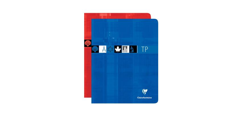 Cahier Travaux Pratiques piqué 17x22cm 80 pages grands carreaux + uni Couleur aléatoire - Assortis