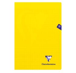 Cahier piqué Mimesys A4 48 pages grands carreaux couverture polypropylène - Jaune