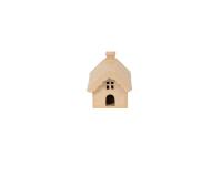 Kleines Pappmaché, braun, Haus 11cm - Kraft