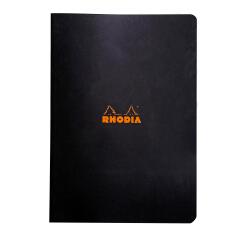 Cahier piqué Rhodia Classic 21x29,7 cm 96 pages petits carreaux 5x5 non détachables 80g - Noir