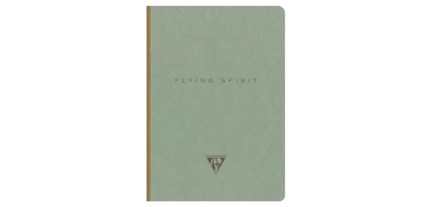 Flying Spirit carnet brochure cousue A5 192 pages ligné motifs assortis papier ivoire 90g - Vert de gris