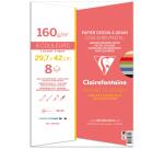 Clairefontaine Coloured Drawing Paper Pad - A3 - 8 Sheets - 160gsm - Pastel Assortment