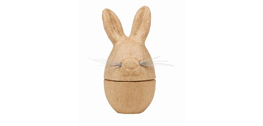 Boîte oeuf lapin 6x6x12 cm - Kraft