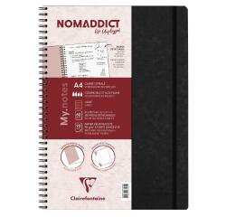 My.Notes Age Bag cahier reliure intégrale à marges détachables A4 120 pages détachables ligné + cadre en-tête - Noir
