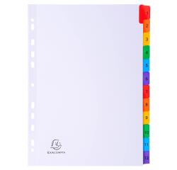 Separadores Separadores con pestañas impresas cartulina blanca 160 g/m 2 Con pestañas de colores reforzadas - Blanco - Blanco