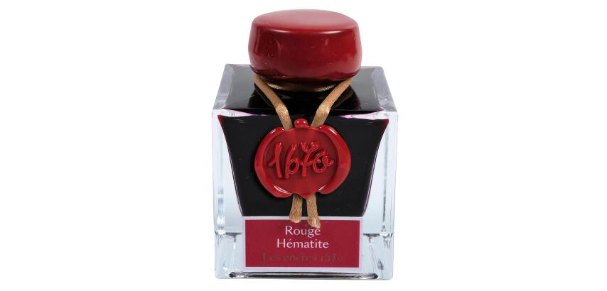 Encre 1670 à paillettes dorées 50ml - Rouge hématite