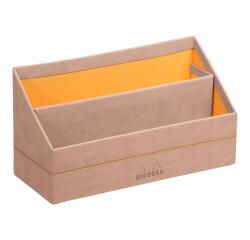 Rhodiarama porte-courrier simili cuir italien 25x10x14 cm - Touche de rose