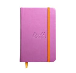Rhodiarama hardcover notitieboekje 9x14 cm, 96 blad gelijnd ivoorkleurig papier van 90g, sluiting met elastiek - Lila