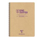 Cahier recyclé reliure intégrale Uninotes A4+ 160 pages détachables perforé 4 trous ligné couverture kraft - Assortis