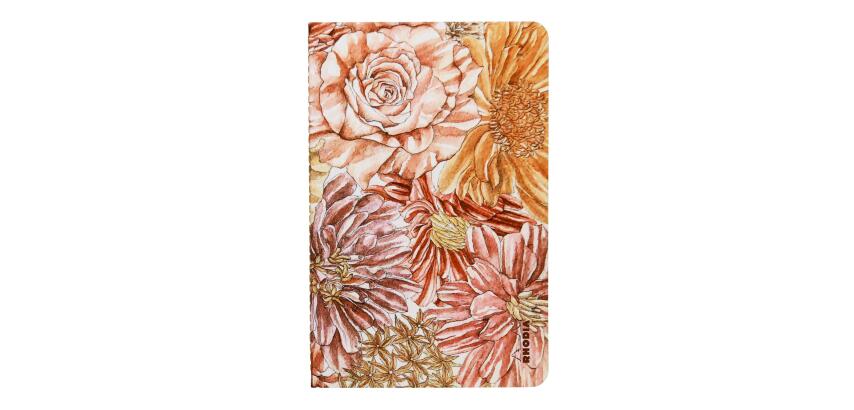 Rhodia collection ORANGE Botanique - carnet piqûre 11x17 cm ligné, 64 pages - Bouquet fleuri