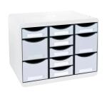 Schubladenbox STORE BOX MULTI, 11 offene Schubladen, Office - Lichtgrau