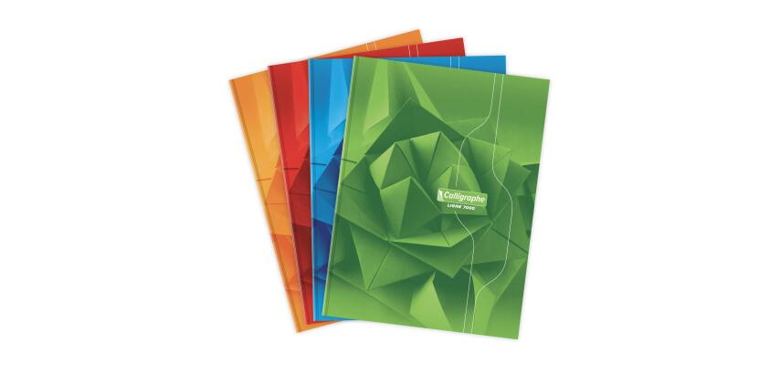 Cahier brochure rembordée rigide 7000 24x32 cm 192 pages grands carreaux 70 g - Assortis