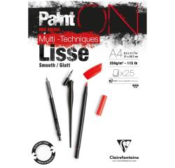 PaintON Lisse bloc collé 25F A4 250g
