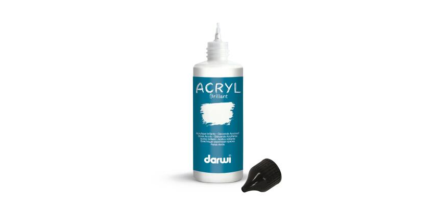 Darwi Flacon de 80 ml de Peinture Acrylique Universelle Brillante - Blanc