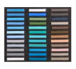 BLOCKX Wooden Box of 36 Soft Pastels - Marine