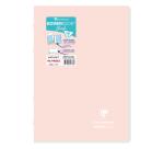 Cahier piqué Koverbook Blush A4 96 pages ligné couverture polypropylène opaque bicolore - Rose poudré/Menthe à l'eau