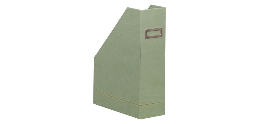 Rhodiarama porte-revues simili cuir italien 10x25x31 cm - Céladon