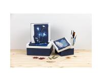 Cyanotype, Set de 3 boîtes gigognes carrées 25x25x12 cm, 20x20x11cm, et 16x16x10 cm