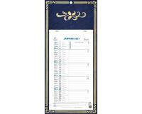 Calendrier mensuel Skytos avec feuillets détachables 15,5 x 28,5 cm sur support plaque imprimée 19 x 41 cm 2027 - Visuel aléatoire