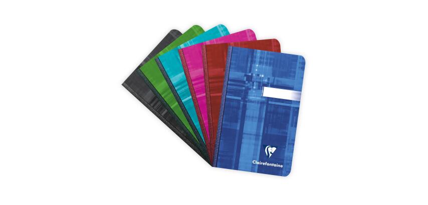 Carnet brochure dos toilé 9x14cm 96 feuilles lignées couleur aléatoire