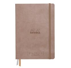 Rhodiarama Goalbook Creation rembordé rigide A5 100p papier lavis technique blanc uni 200g avec élastique - Taupe