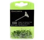 Exacompta Small Flat-Headed Pins (Box of 100) - Crystal