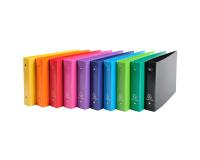 Classeur rigide rembordé pour fiches bristol 125x200mm 2 anneaux 25mm Iderama - Couleurs assorties