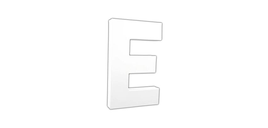Lettre E 20,5cm - Blanc