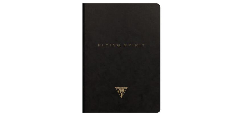 Flying Spirit carnet brochure cousue A5 192 pages ligné motifs assortis papier ivoire 90g - Noir