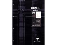 Bloc de cours CORNELL encollé grand côté A4 200 pages perforées 4 trous Cornell ligné 8 mm - Noir