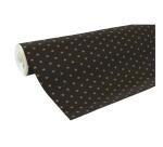 Papier cadeau Alliance, largeur 70 cm - Rouleau de 50 m, Etoiles or - Noir