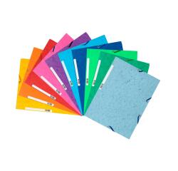 Exacompta Pressboard Elasticated 3-Flap Folder 400gsm A4 - Assorted colours