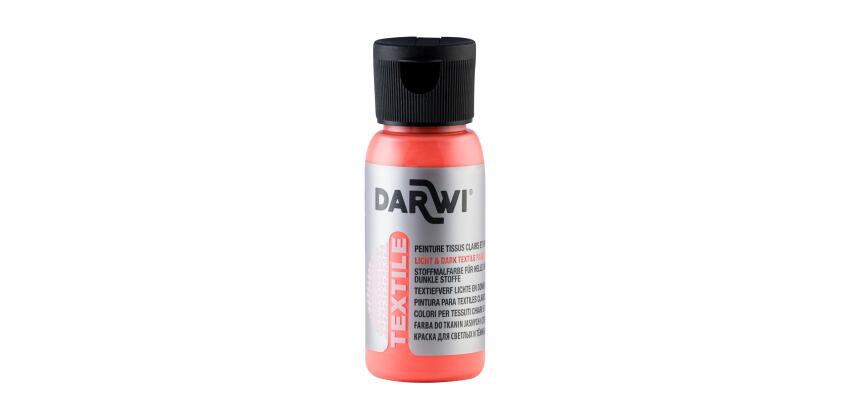 DARWI 50 ml Bottle of Fluorescent Textile Paint - Fluorescent Orange