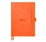 Rhodiarama Goalbook A5 met softcover, 120 blad klein geruit 5x5 ivoorkleurig papier van 90g - Licht oranje