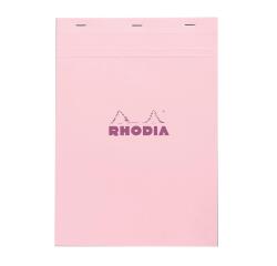 Rhodia Couleur Pad - No.18 - A4 - 5 x 5 Ruling - 80 Sheets - Top Stapled - Pink