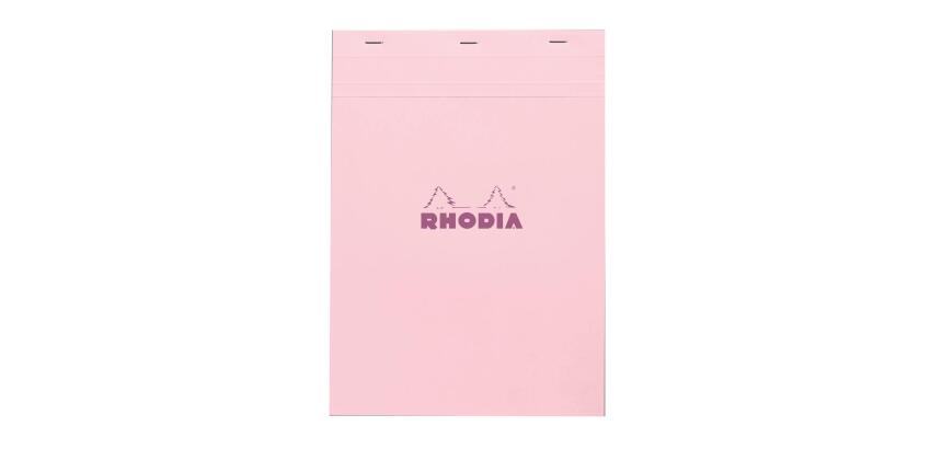 Rhodia gehefteter Block, COULEURS N°18 A4, 80 Blatt kariert 80g, mikroperforiert - Rosa