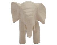 Kleines Pappmaché, braun, afrikanischer Elefant 15,5cm - Kraft