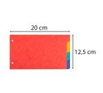 Intercalaires pour fiches bristol en carte lustrée 225g/m2 4 positions - 125x200mm - Couleurs assorties