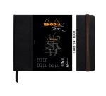 Rhodia Touch - Carb'on Book - brochure rembordé rigide A5 paysage 112p uni papier Carb'on NOIR 120g - Noir