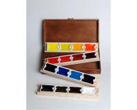 Coffret acajou + 4 supports + 16 godets géants