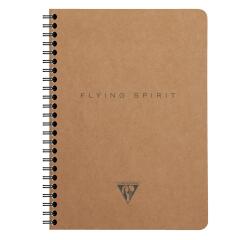 Flying Spirit Kraft spiraalgebonden notaboek A5 60 blad - uitneembaar - ivoorkleurig papier 90g - gelijnd - geassorteerde motieven - Bruin