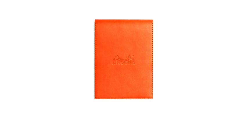 Rhodiarama porte-bloc avec porte-crayon + bloc N°12 ligné - Tangerine