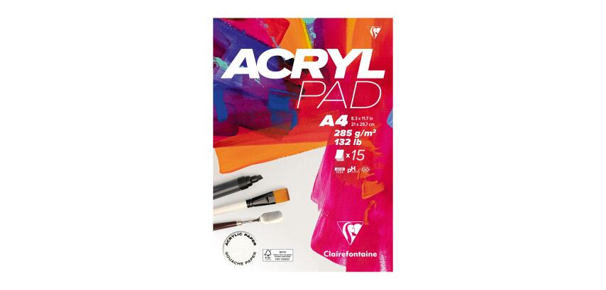 Acrylpad bloc collé 15F A4 285g